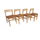 Set of 4 Vintage Branko Ursic Dining Chair: 1970s Scandinavian Wood & Brown