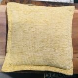 Mustard velvet cushion