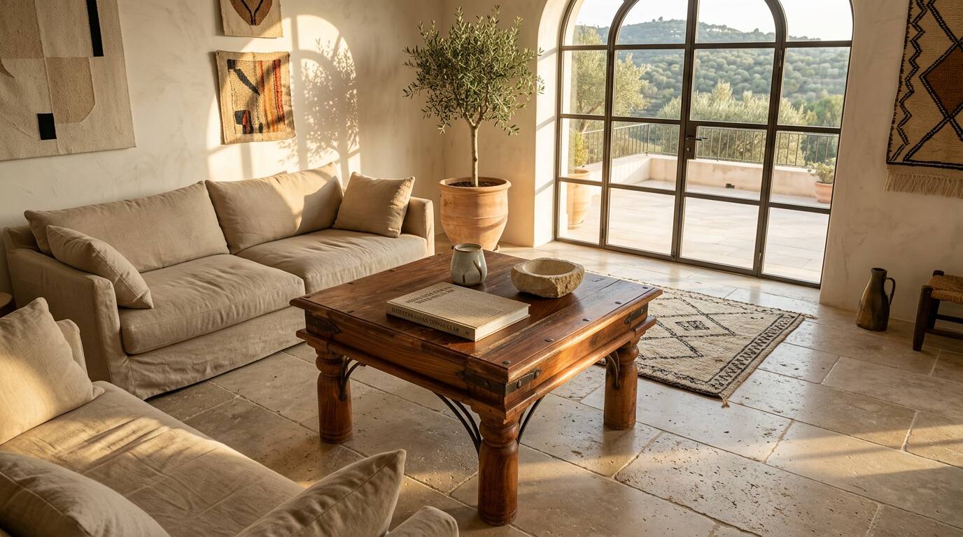 Solid wood coffee table – Colonial spirit
