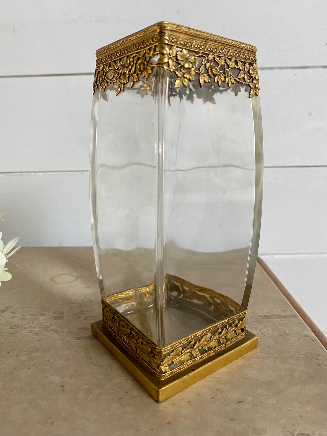 Vase en verre et laiton années 30