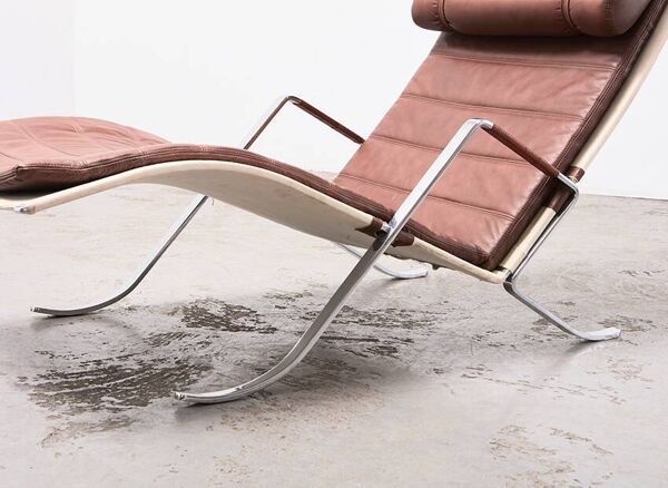 Fauteuil lounge Preben Fabricius & Jorgen Kastholm Grasshopper pour Kill Germany 1967
