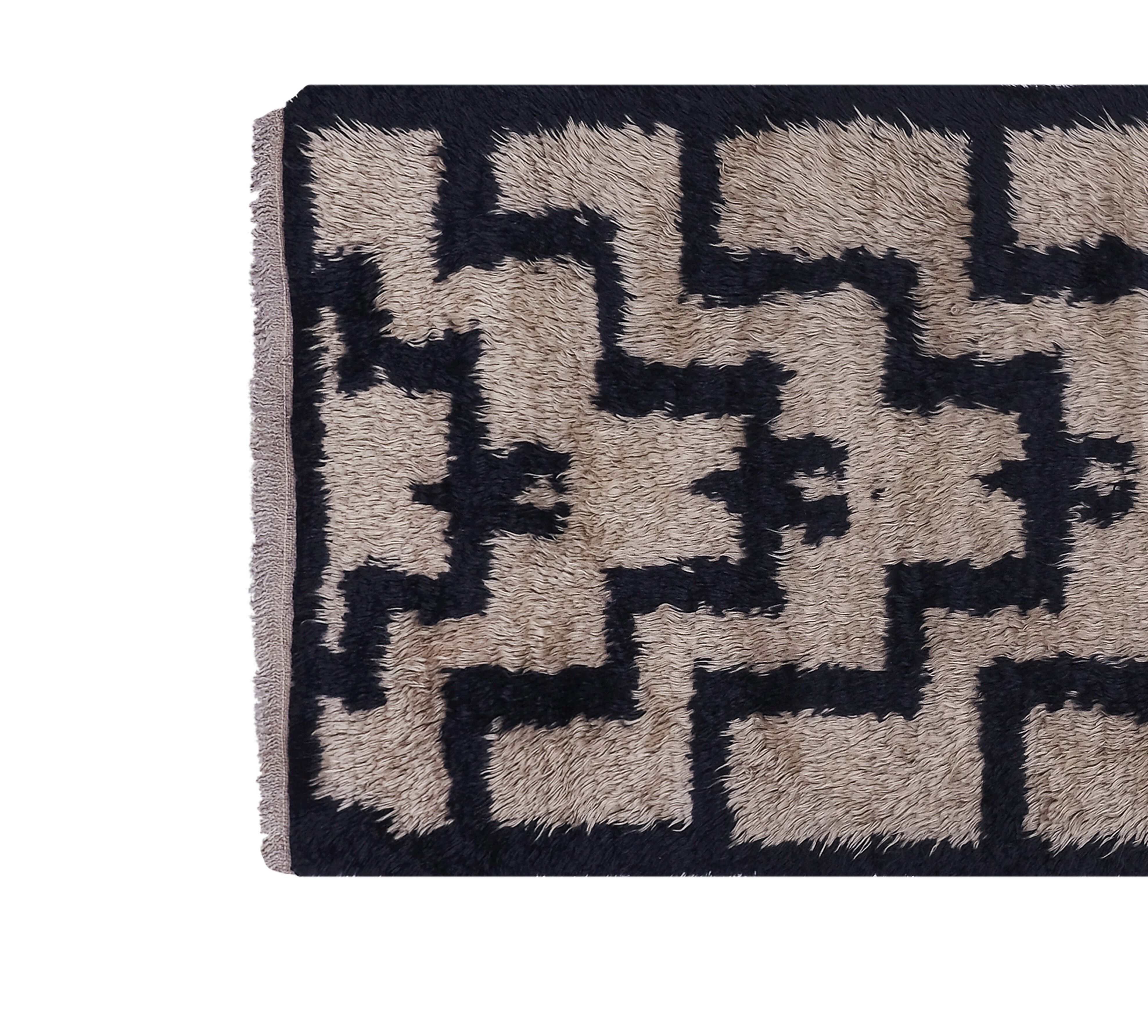 Vintage Turkish rug from Oushak, hand-woven 80x230 cm