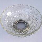 Glass and metal fruit bowl on pedestal, 1930s