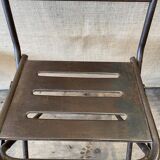 Folding industrial metal chair