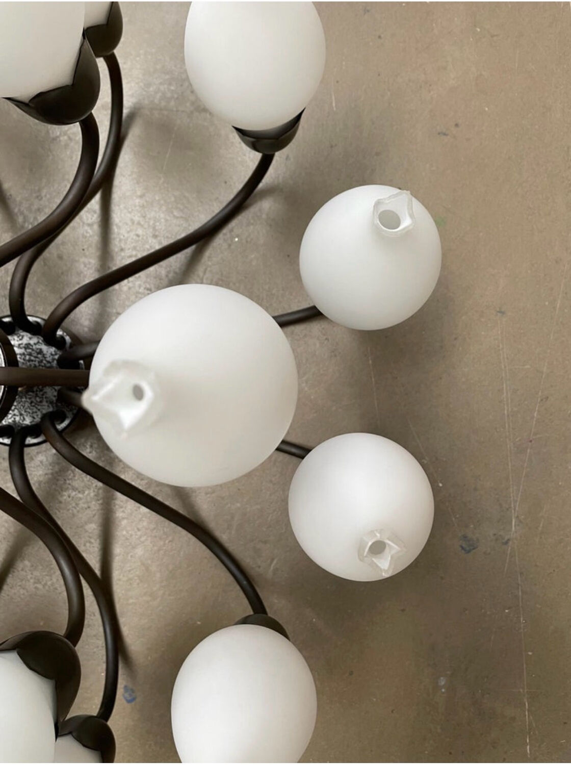 Mid-Century 18-Arm Tulip Pendant Chandelier by Fog & Mørup, Denmark