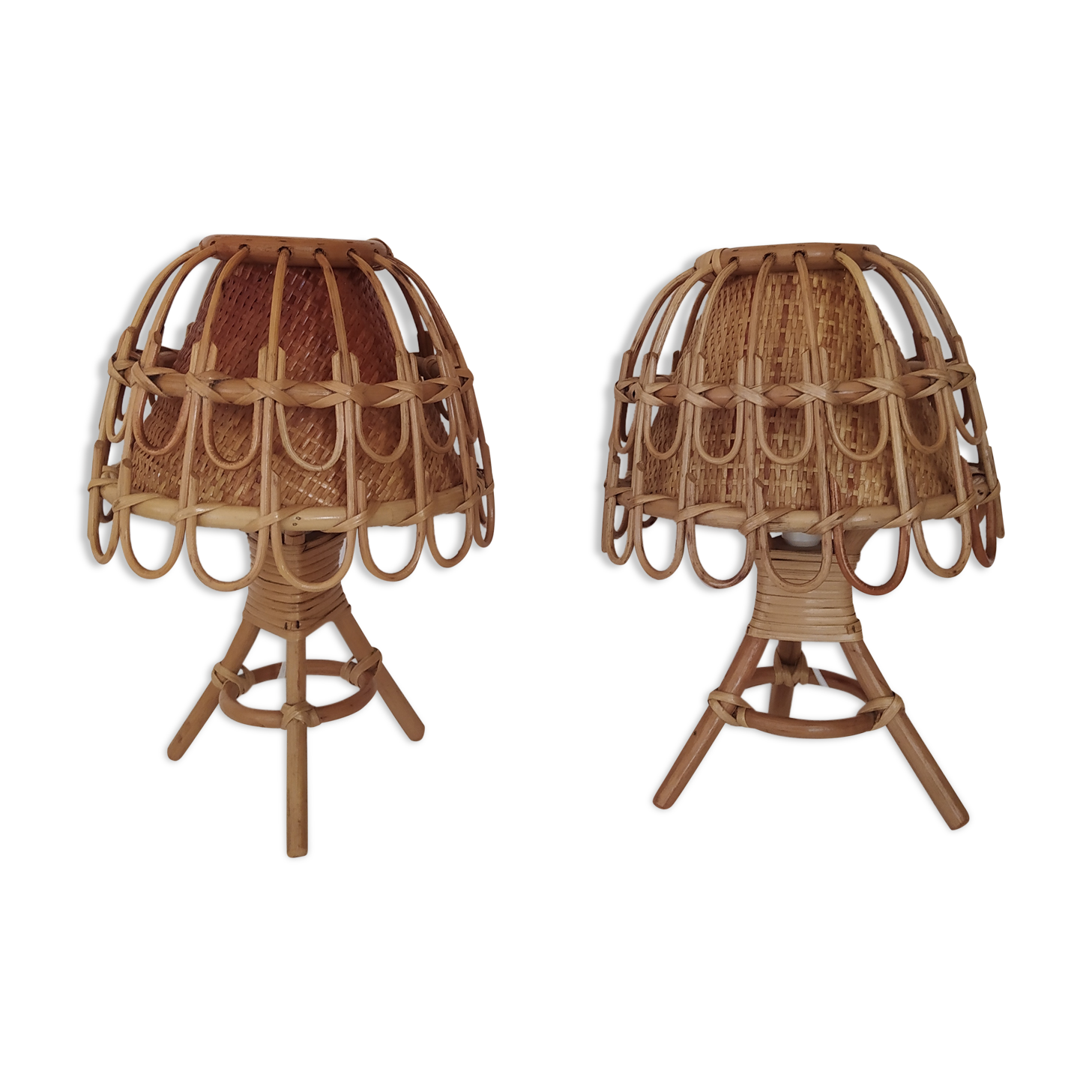 Lampes vintage en bambou