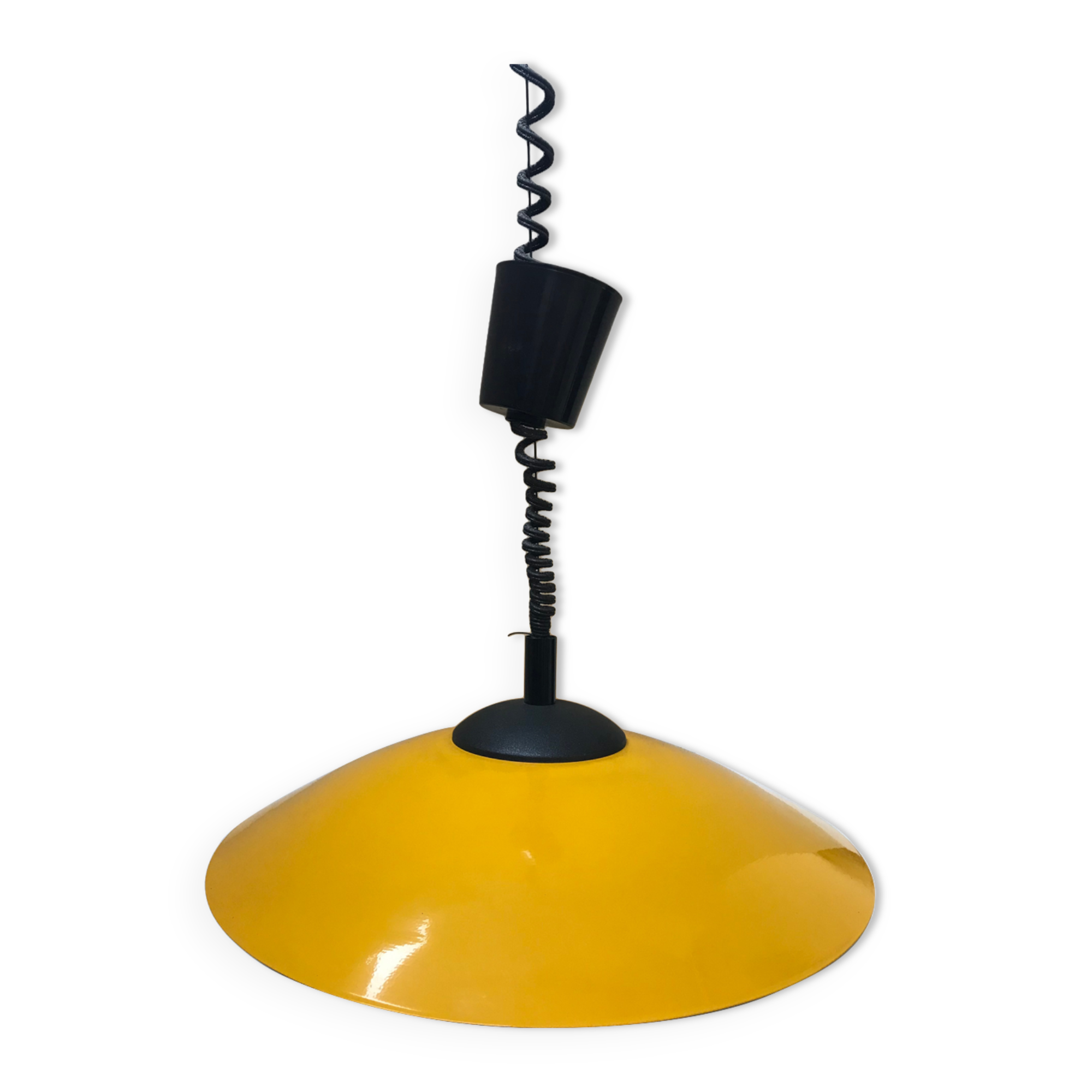 Oscar yellow and white metal pendant light, made in Italy