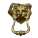 Large lion door knocker in solid brass Art Nouveau