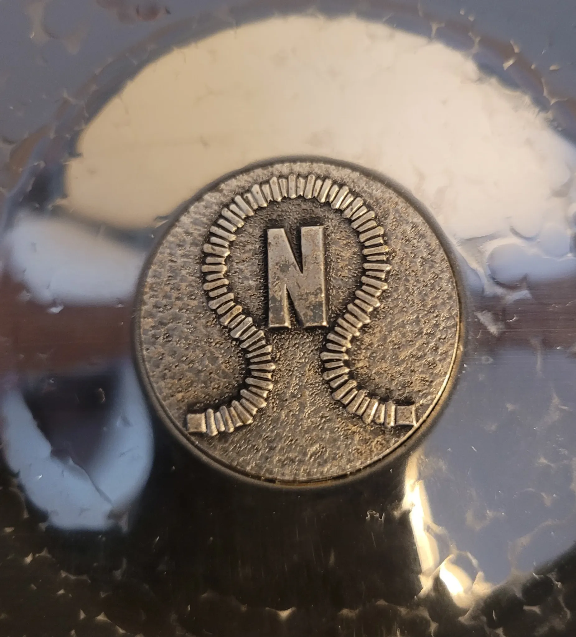 Nordon ashtray/trinket dish, hammered steel, 1970s 1980s