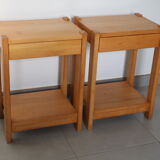 Pair of light beech bedside tables