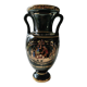 Vase amphore antique grec estampillé motifs scènes de vie de la mythologie grec. incrustations or