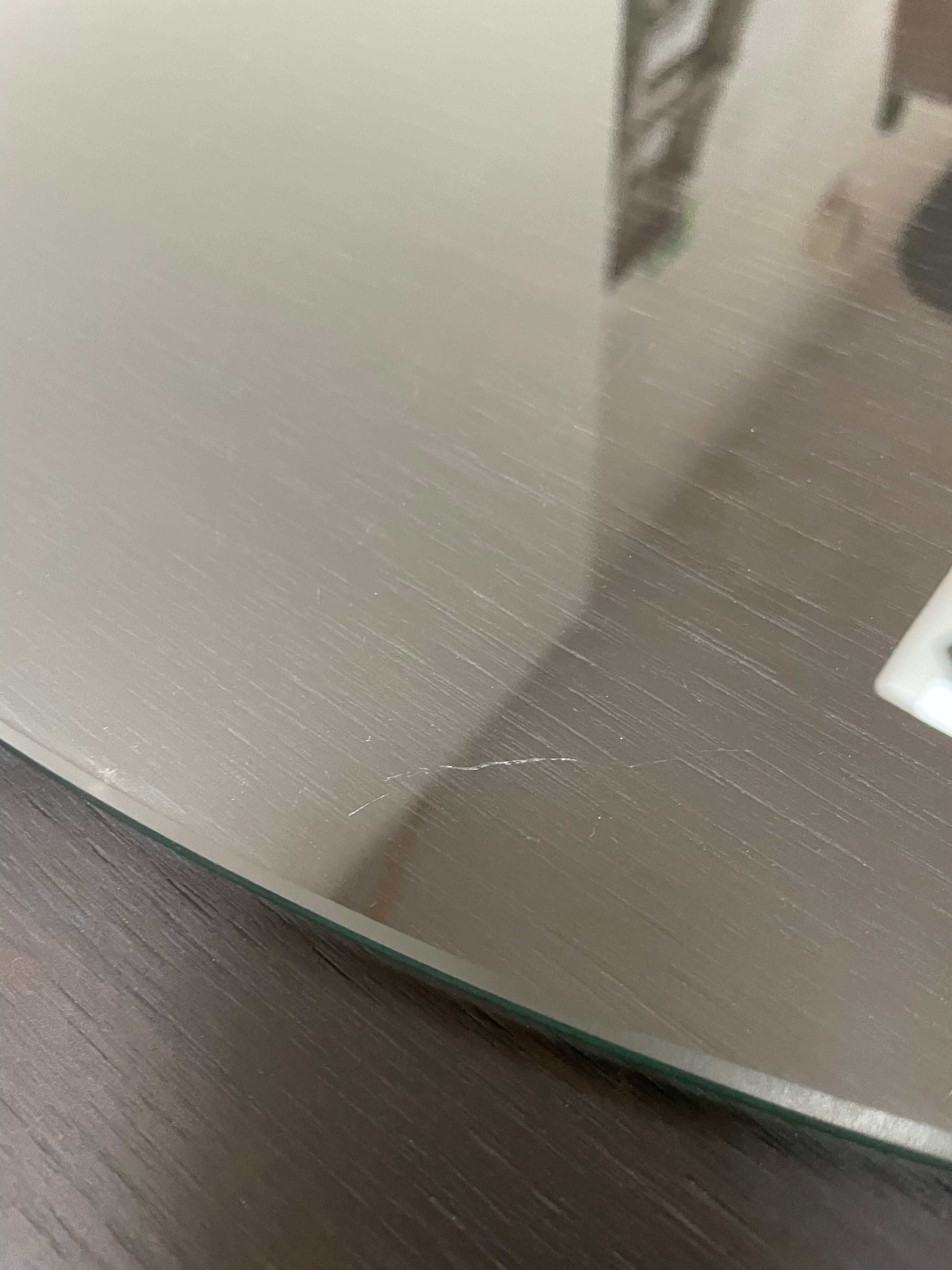 Round dining table chrome and glass / italy, 1980s