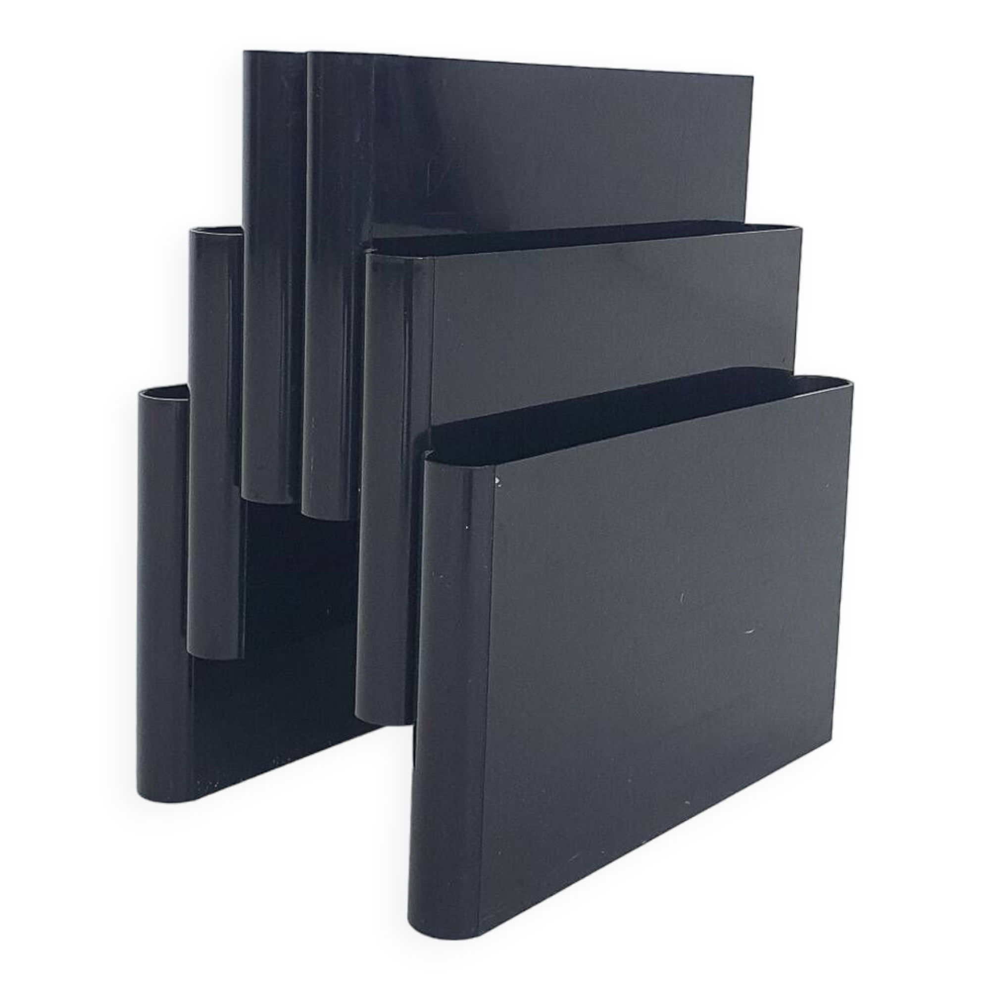 Black Giotto Stoppino for Kartell magazine stand, Italy 1960's