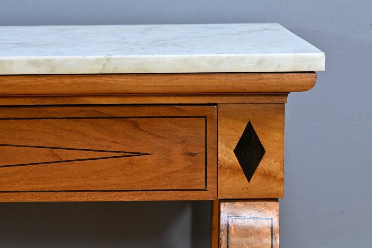 Walnut Burl Console, Restoration Period – Early 19th Century