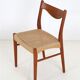 Ensemble de 6 chaises Glyngøre / Arne Wahl Iversen “GS 60” / teck / corde à papier / années 1960 / années 1970