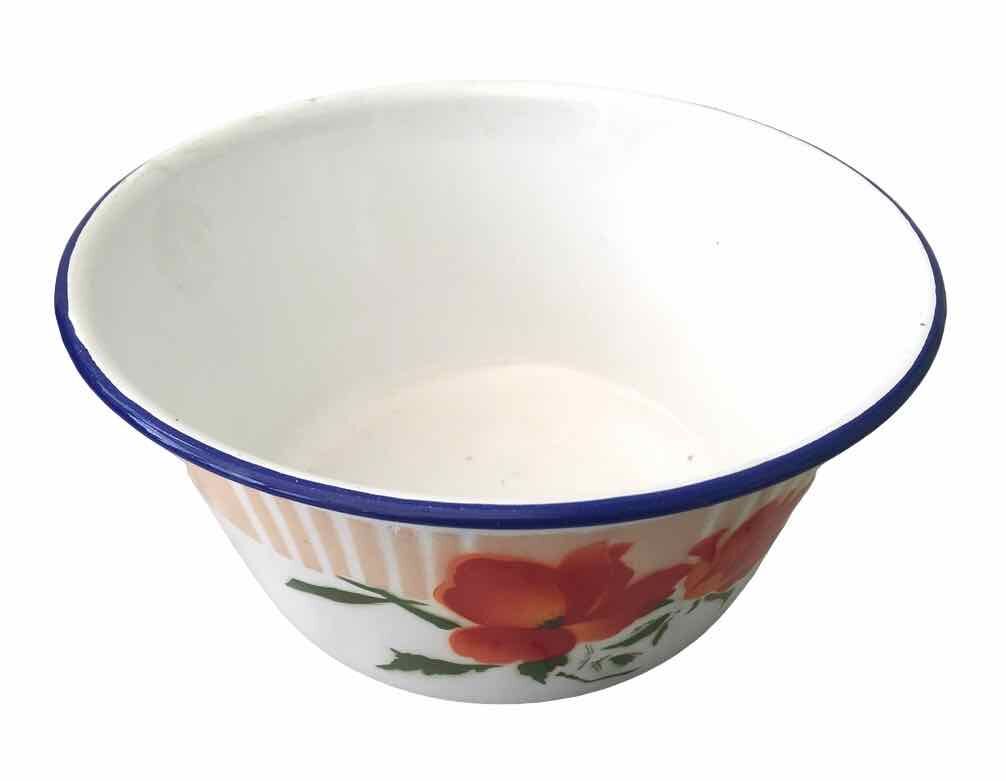 Vintage enamelled sheet metal basin