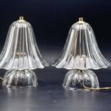 Set of 2 Art Deco Murano glass Barovier e Toso table lamps, 1950