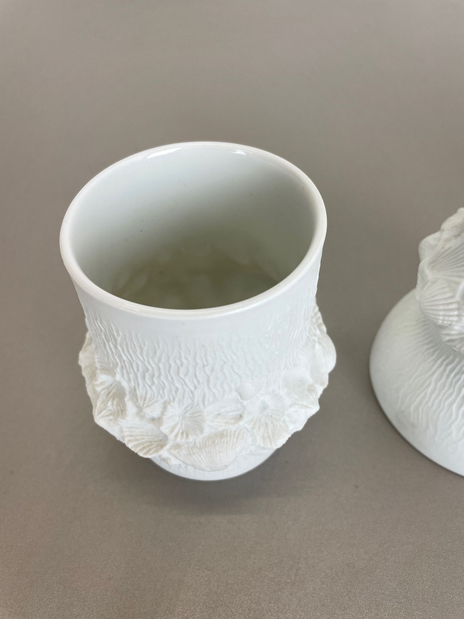 Set of 3 Original OP Art Biscuit Porcelain Vases by AK Kaiser, Germany, 1970s