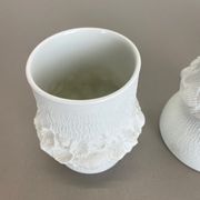 Set of 3 Original OP Art Biscuit Porcelain Vases by AK Kaiser, Germany, 1970s