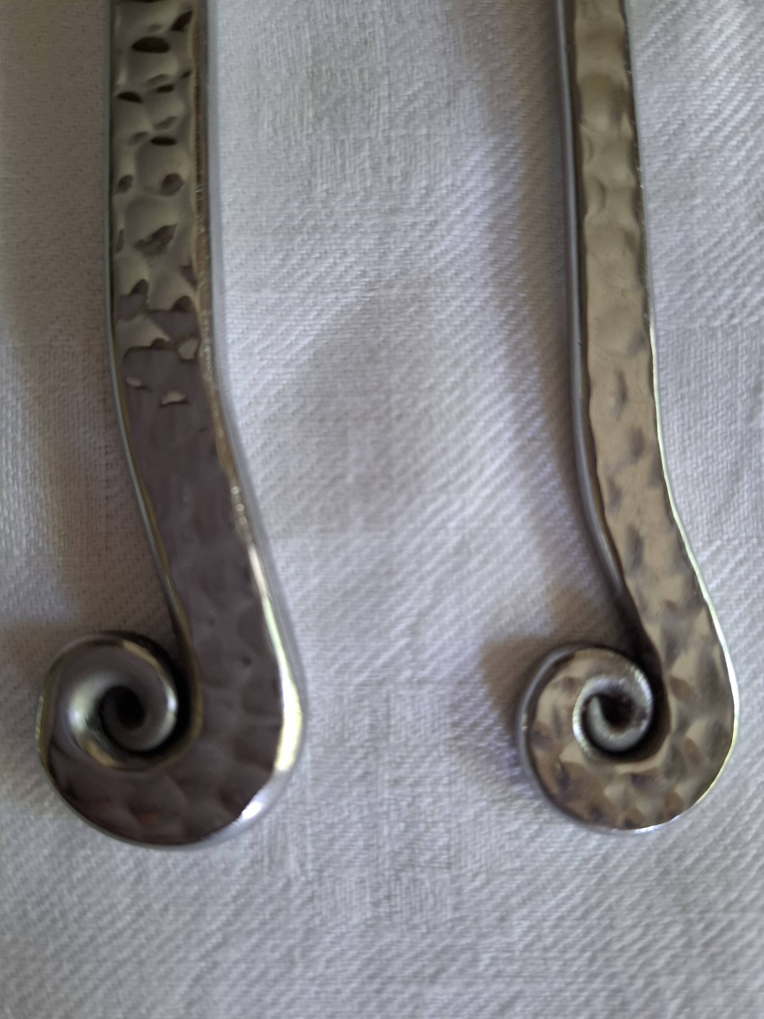 couverts 6 personnes vintage inox spirale martelé