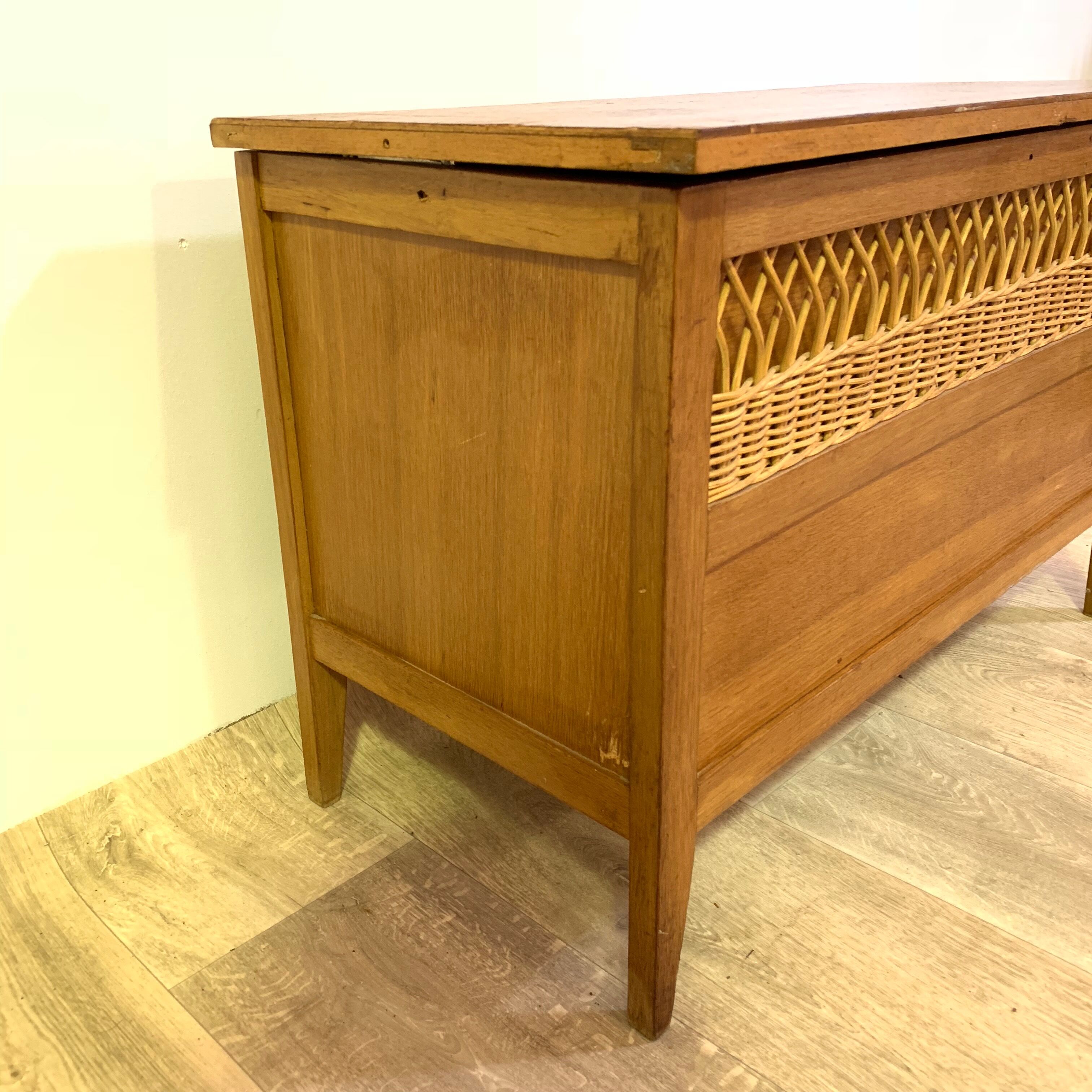 Vintage rattan toy box