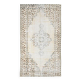 Tapis vintage classique marron et beige 6 x 9, 153 x 272 cm