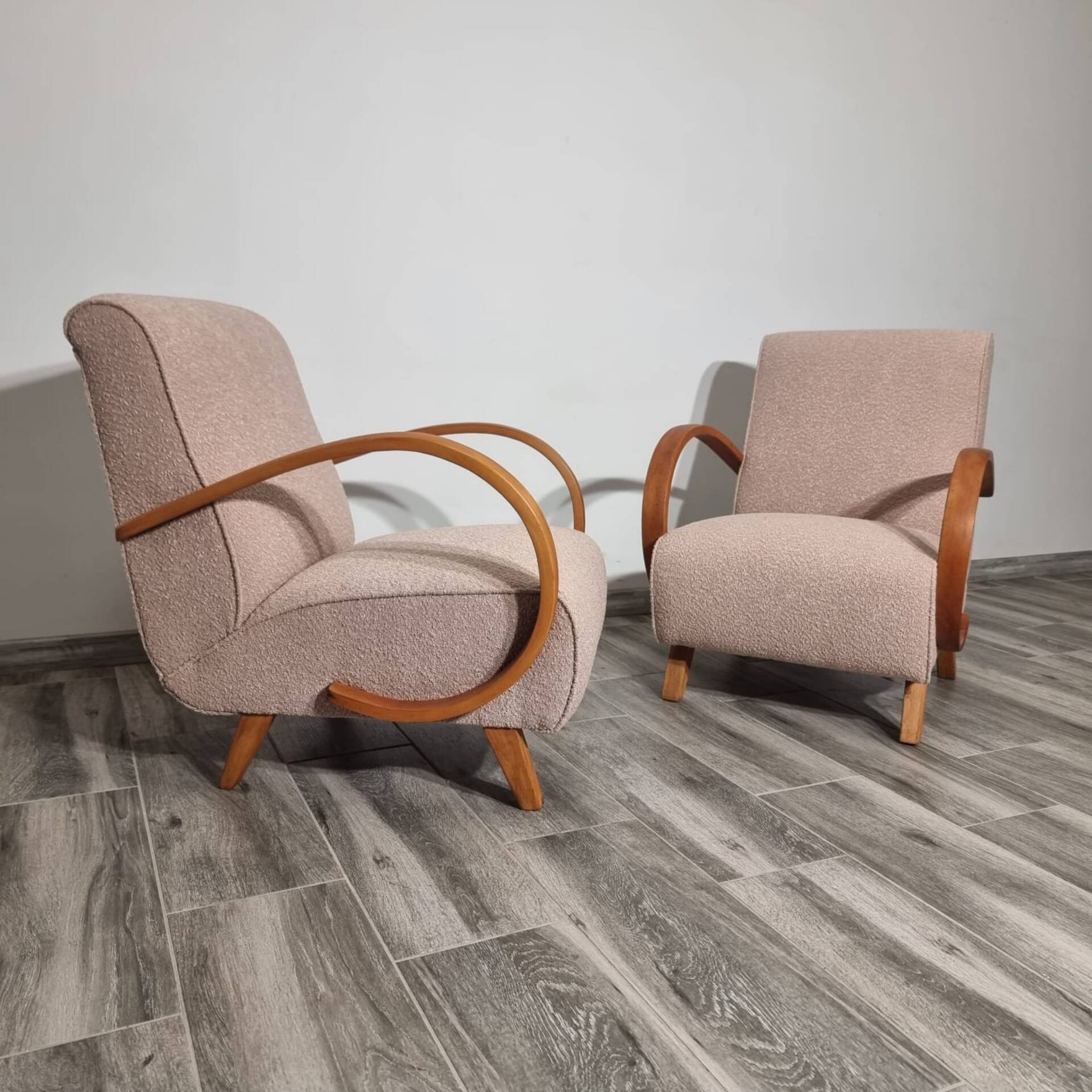 Art Deco Lounge Chairs from Jindřich Halabala, 1950s, Set of 2