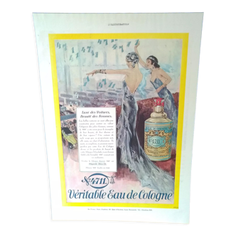 Publicité couleur eau de Cologne issue revue d'époque années 30