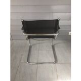 Pair of chrome/black hanging chassis chairs