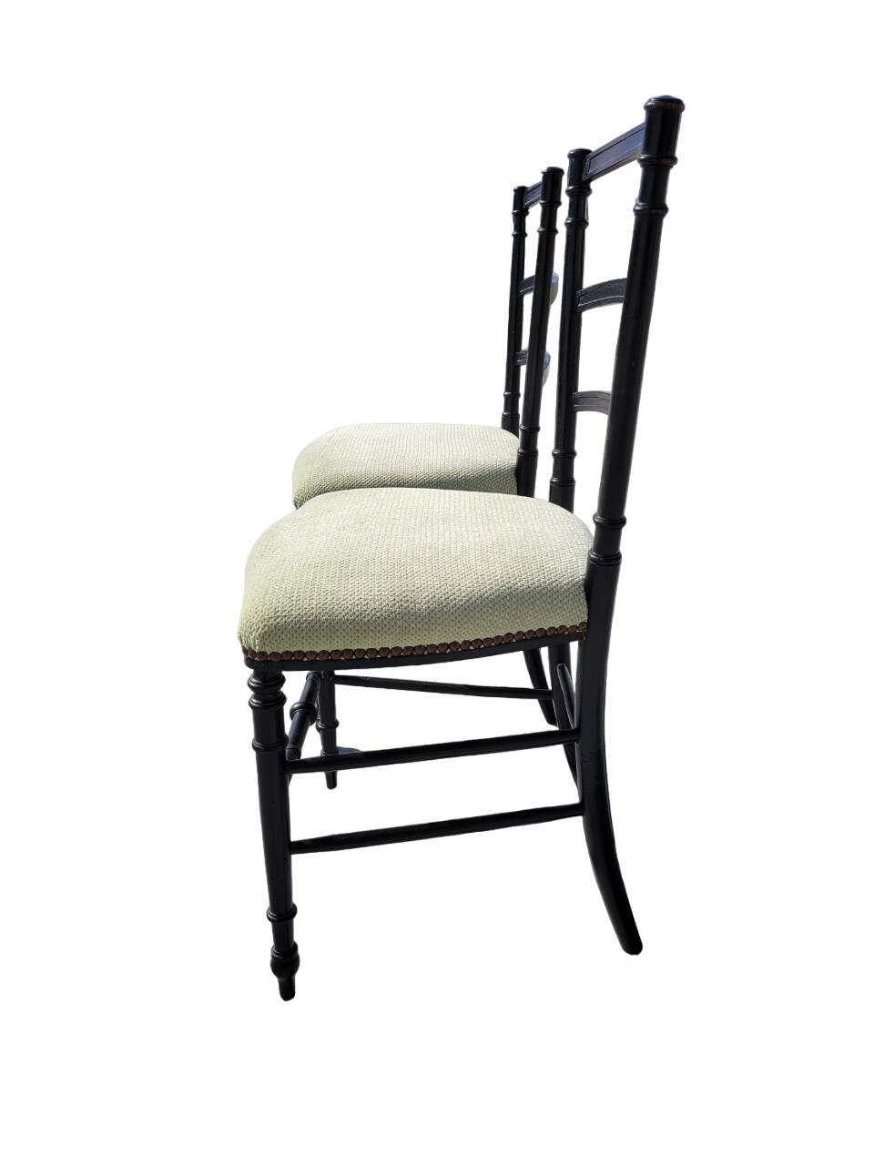 Pair of Napoleon III chairs in black stained wood