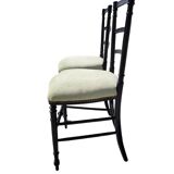 Pair of Napoleon III chairs in black stained wood