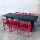 Mid-Century Modern Design Red Dining Chair Set, Belgium, 1960s, Set of 6