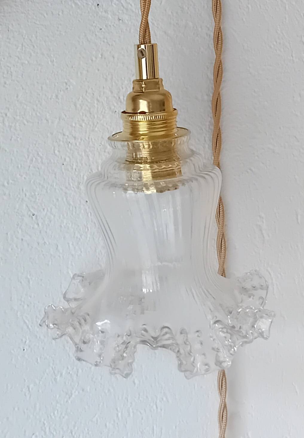 Vintage glass hanging lamp