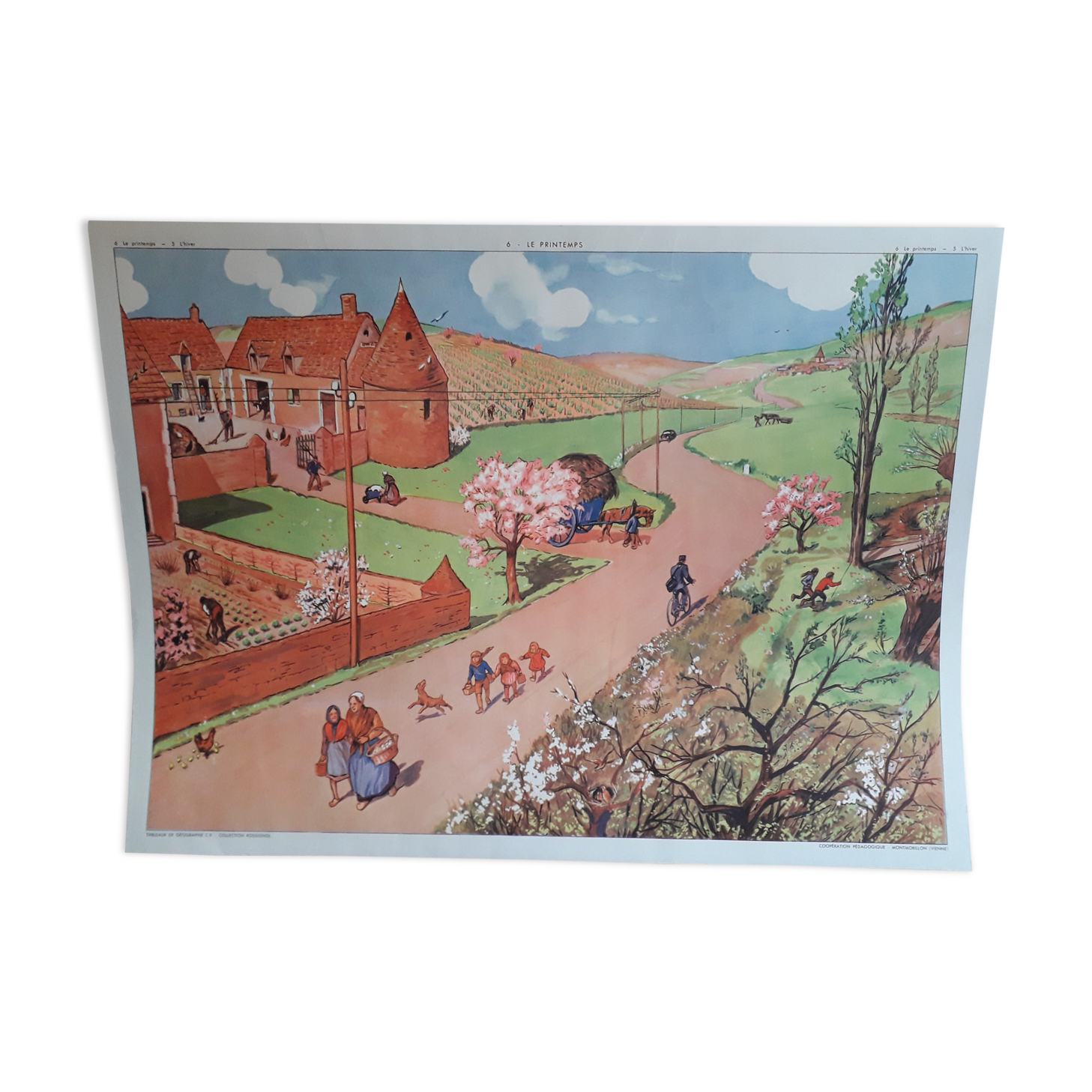 School poster 50s, Rossignol editions in winter and spring