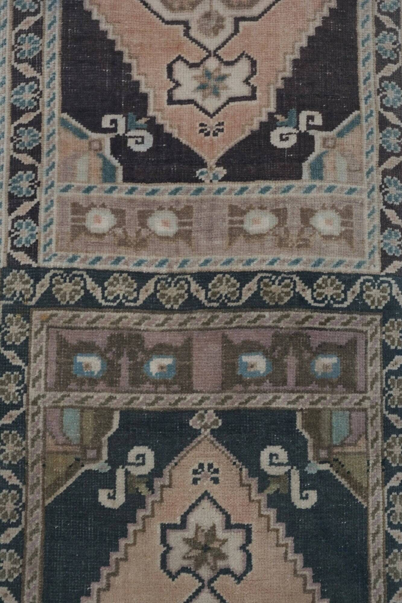 Vintage Turkish hallway rug 52x197 cm