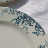 8 Flat plates in Clairefontaine Léon Grave earthenware Cyclamens model