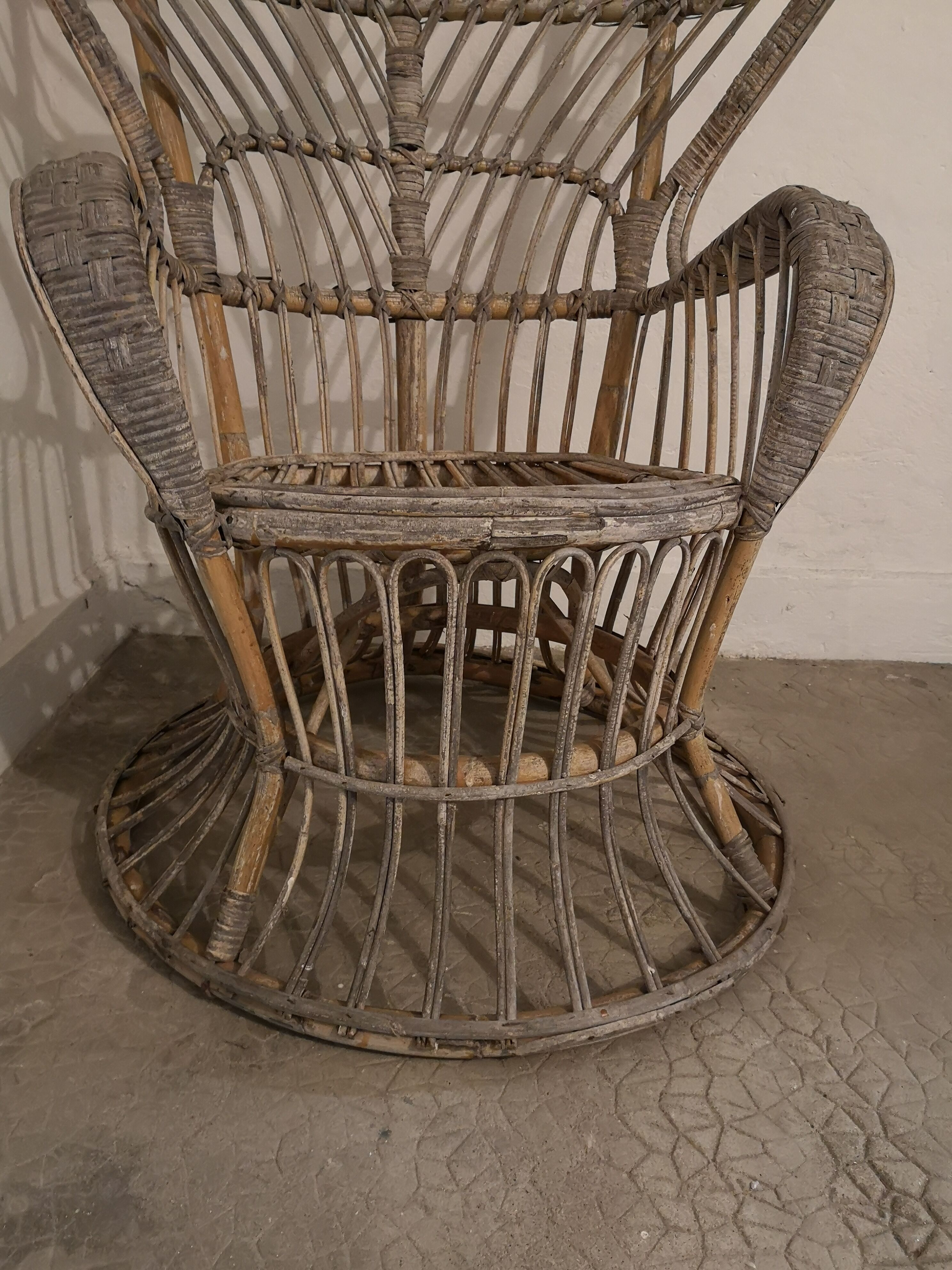 Armchair Emmanuelle rattan, Gio Ponti