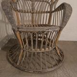 Armchair Emmanuelle rattan, Gio Ponti