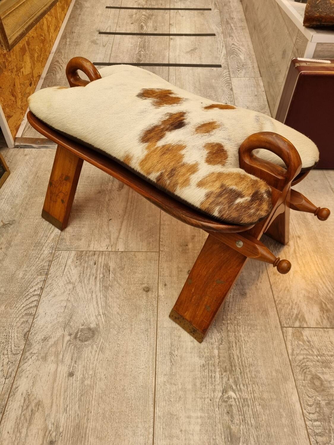 Cowhide stool from 1970