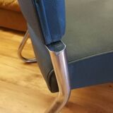 Roneo armchair, Nori model, gray leatherette, chrome tubes, very good general condition