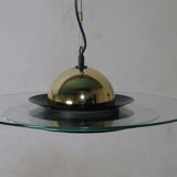 Glass and metal suspension lamp edition Massive Belgium