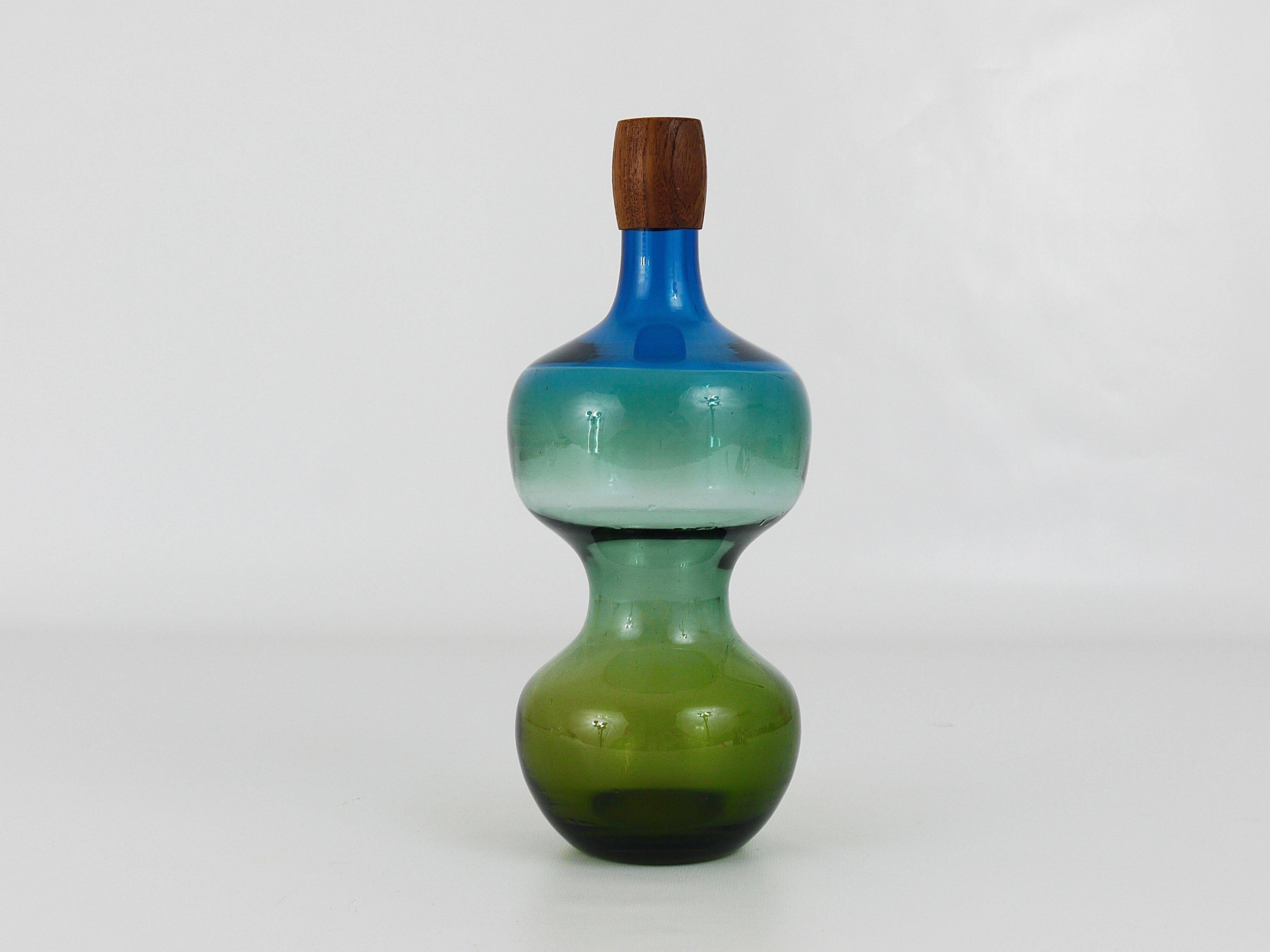 Carafe colorée Tropico en verre par Göran Wärff pour Pukeberg, Suède, 1960