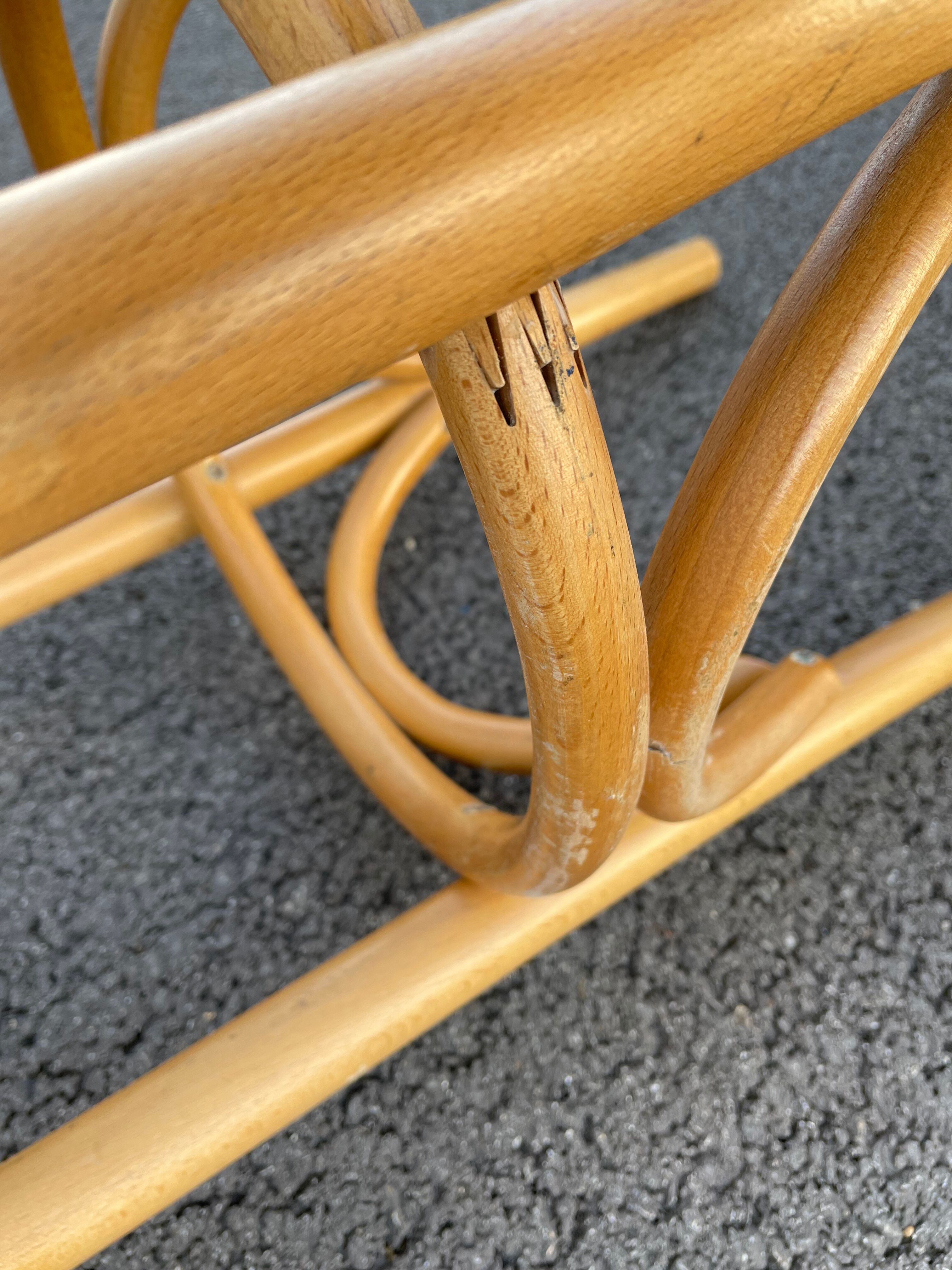 Curved wooden bar stool