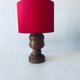 Carved wooden lamp