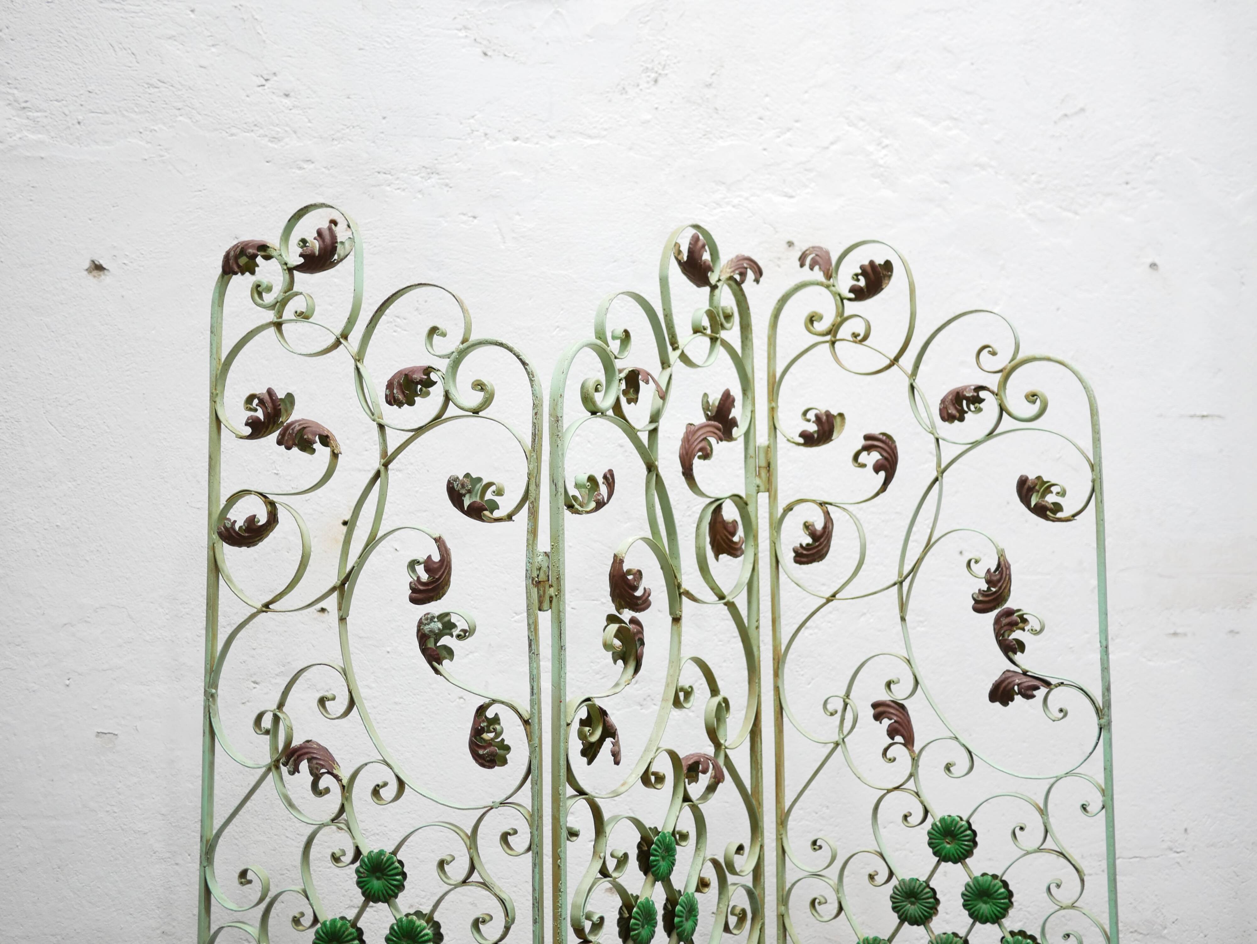Antique art deco wrought iron screen