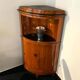 Biedermeier Corner Cabinet, Cherry Veneer, Ebony Inlay, South Germany circa 1820