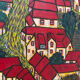 Painting the village with red roofs.