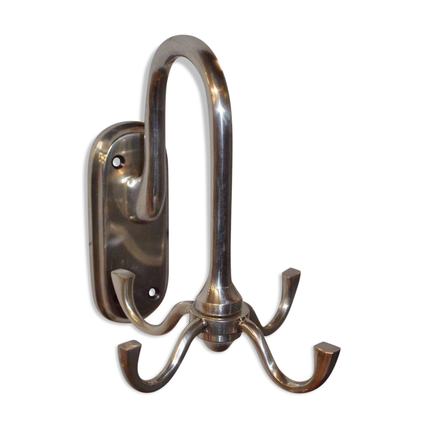 Porte manteau rotatif en laiton argenté