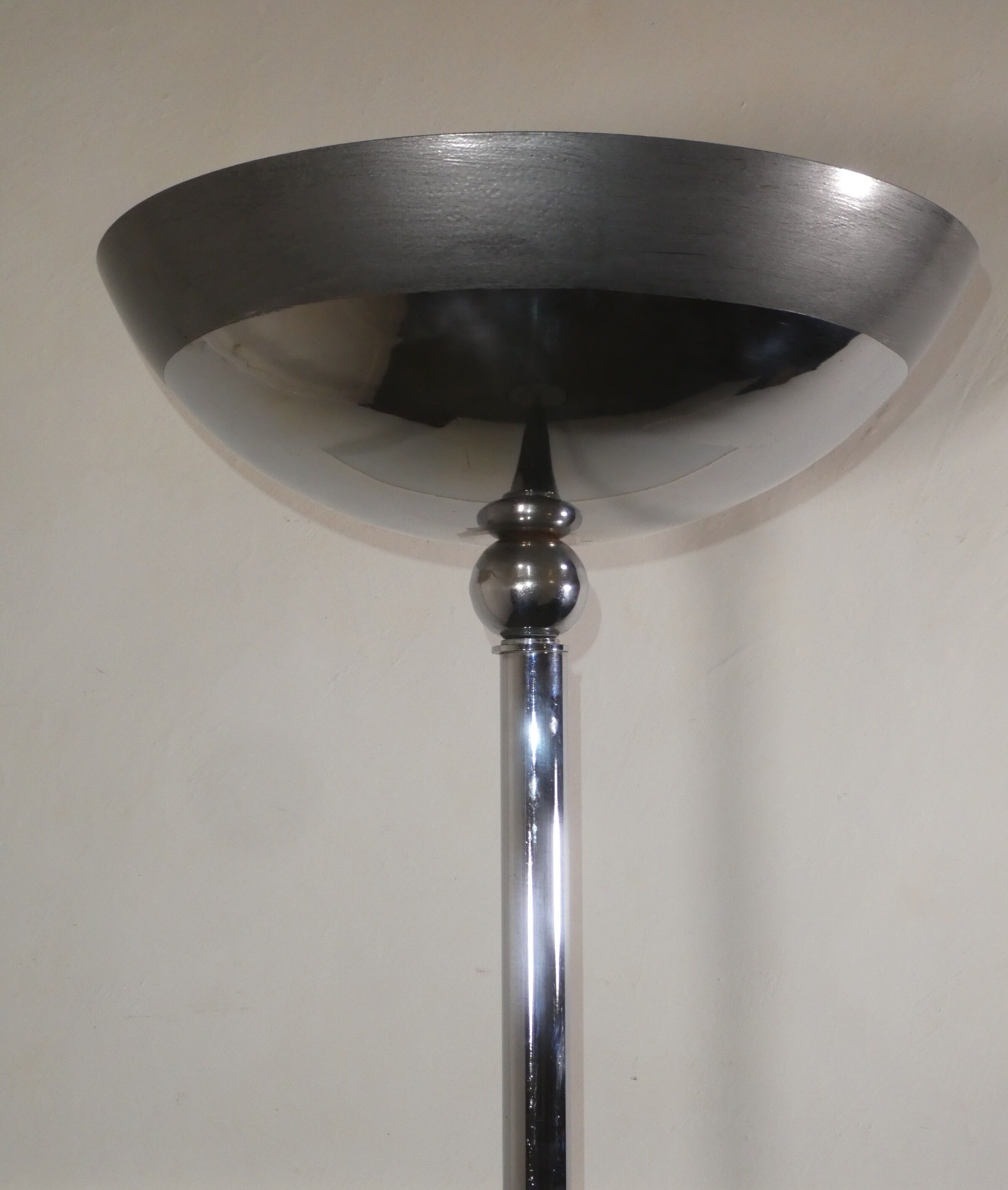 Lampadaire art déco métal chromé