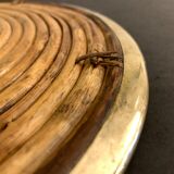 Round rattan and brass underside, 1960